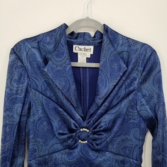 Vintage Y2K Embellished Satin Paisley Top 8 - Picture 4 of 8